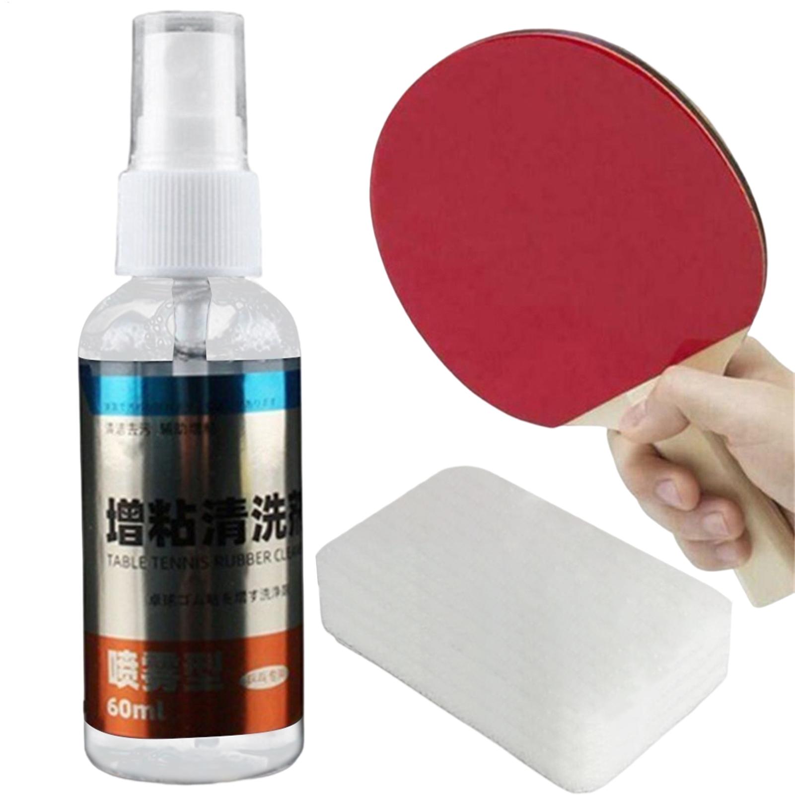 Table Tennis Kit - Tischtennisschläger-Reinigungsset Tennisschläger-Gummireiniger 60ml Pingpong-Haftmittel Gummischläger-Sprühmittel Antistatisch
