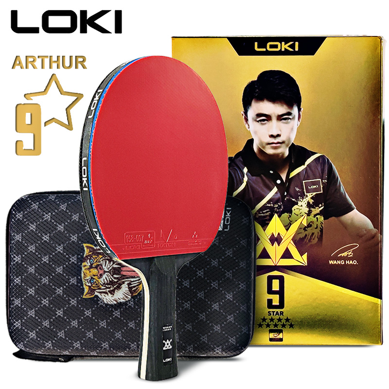 Table Tennis Kit - LOKI ARTHUR 9-Sterne-Tischtennisschläger Carbon Offensive Leichter