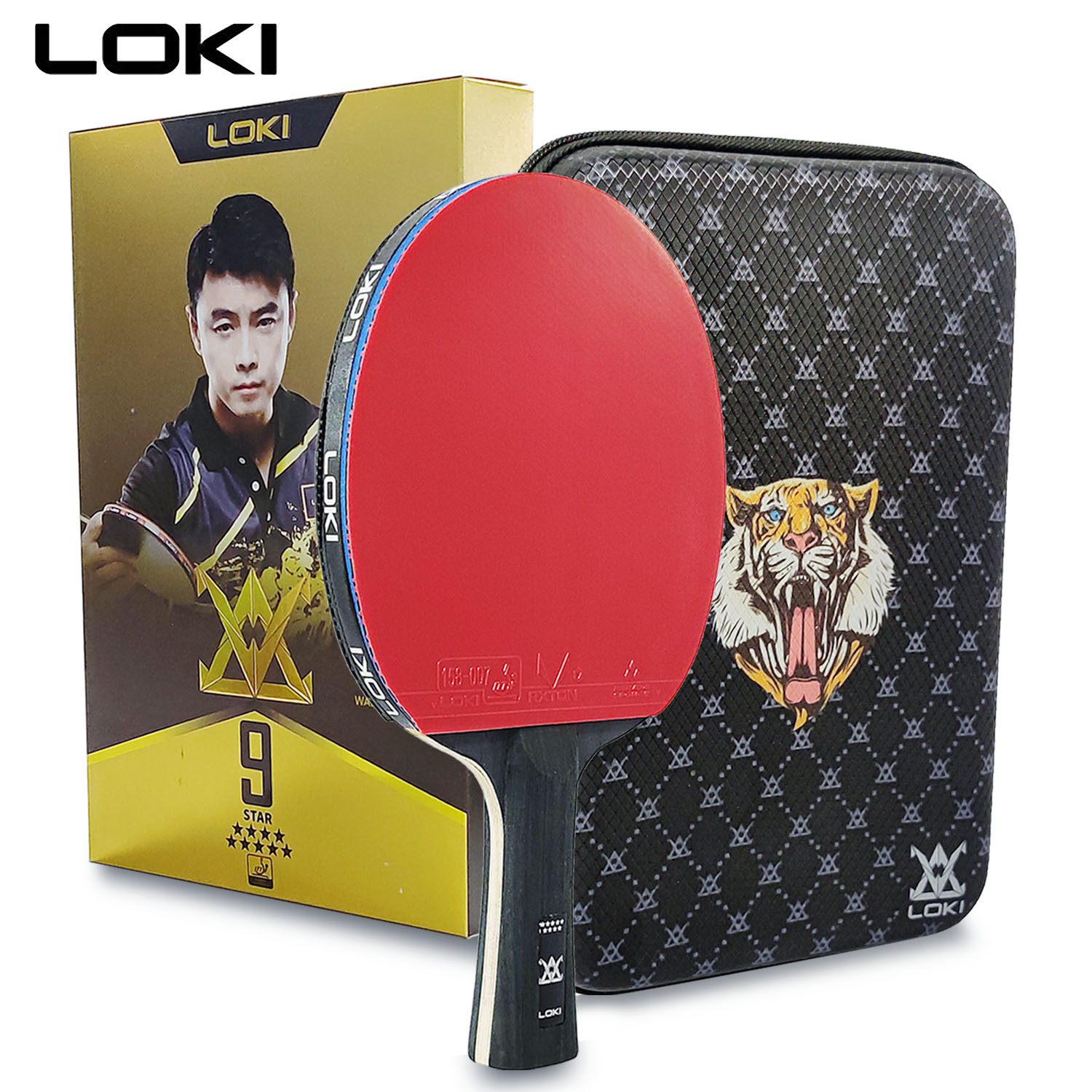 Table Tennis Movie - LOKI 9-Sterne-Tischtennisschläger, professionelles 5+2 Carbon-Ping-Pong-Paddel, 6/7/8/9-Sterne,
