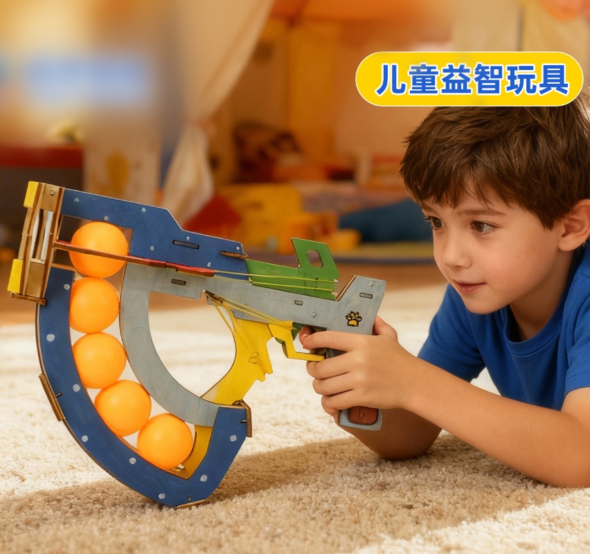Table Tennis Gun - Kinder Lernspielzeug DIY Tischtennispistole Handgefertigtes Material