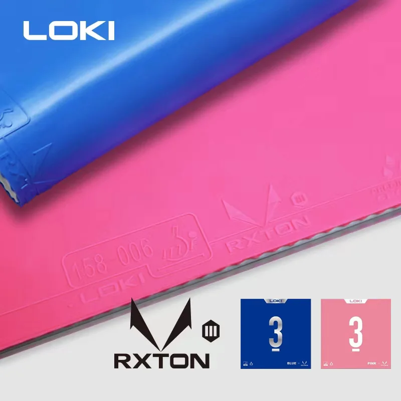 Table Tennis Movie - Original LOKI RXTON 1&3 blau-rosa Tischtennis-Gummi-Pickel-in